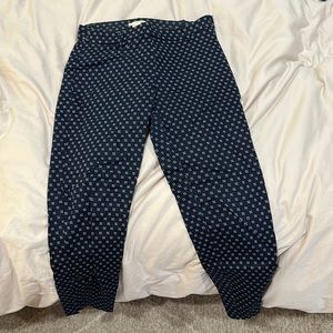 Patterned cotton & polyester pants